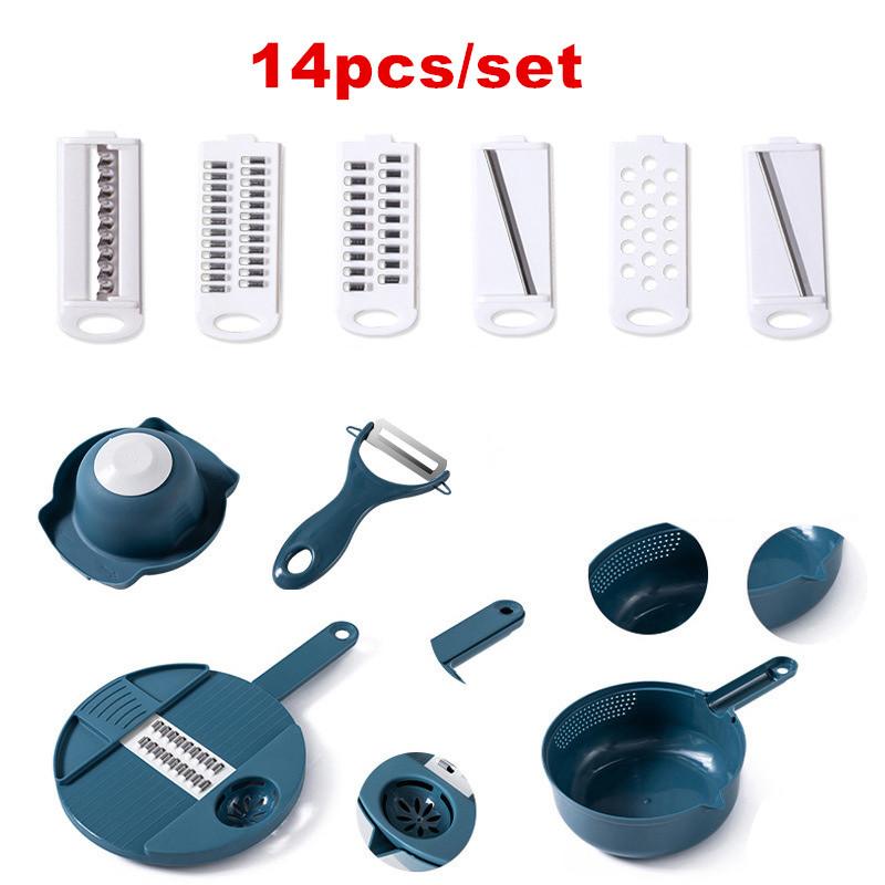 Многофункциональный измельчитель овощей 12 в 1, морковь, картофель, нарезанный вручную, терка для редиса, кухонные инструменты, овощерезка