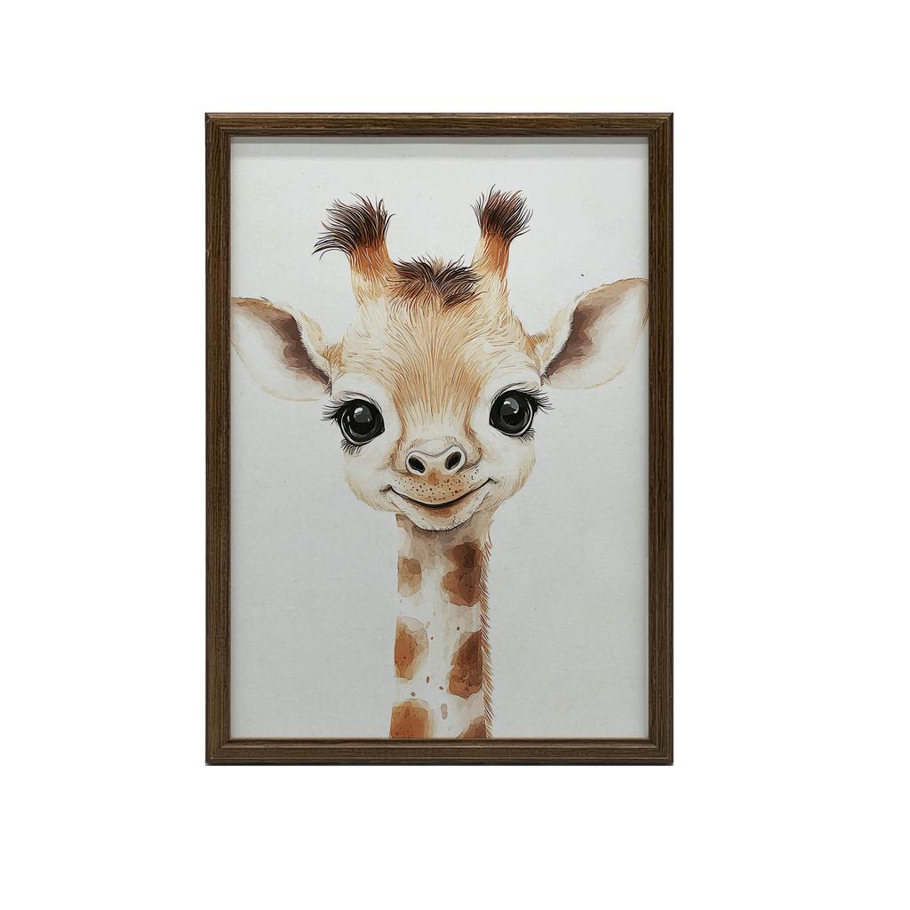 Plakat Urocza Mała Żyrafa Plakat Urocza Mała Żyrafa, 50X70 Cm, Rama Drewniana Jasny Dąb, Papier Matowy 230 Gsm