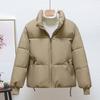 Winter Warm Down Cotton Jacket for Women's Short Korean Style Loose Stand Collar Bread Jacket for Cotton Jacket for Women