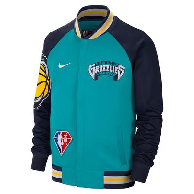 Nike Memphis Grizzlies City Edition Showtime Logo Zip Lettering Универсальная куртка с длинным рукавом Унисекс Куртка бирюзового цвета DB2457-311