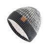 Новые двухцветные зимние шапки унисекс с меховой подкладкой для мужчин и женщин, модная теплая шапка-бини, повседневные зимние вязаные шапки
