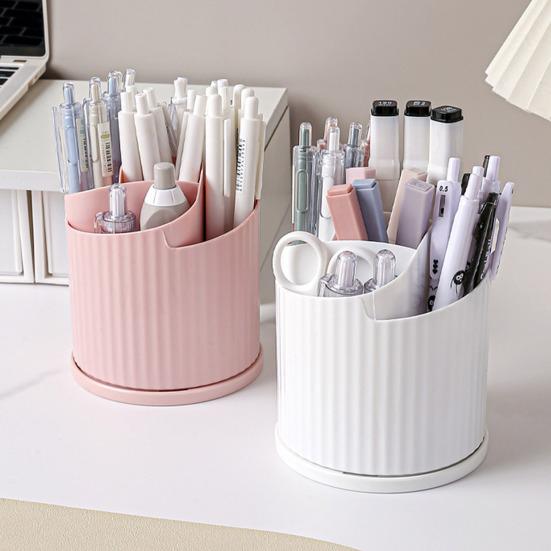 Вращающийся на 360 градусов держатель для кистей для макияжа, 5 отделений, органайзер для косметики, дизайн в виде цветка, вращающаяся подставка для кистей для макияжа