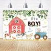 2D Фон Красный Амбар Ферма Это Мальчик Фон для Фотосессии на Baby Shower