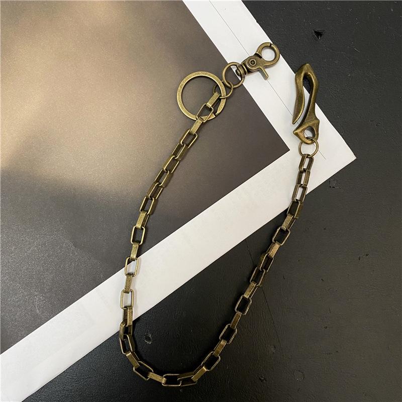 Vintage Bronze Waist Chain: Handmade Hip Hop Punk Biker Anti-theft Wallet Chain