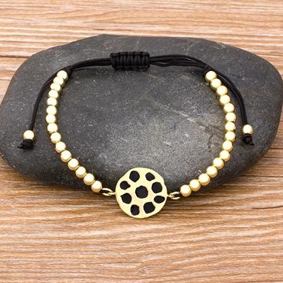 Nidin New Classic Light Luxury Copper Macrame Pave CZ 4MM Beads 8 Shape Men Women Handmade Adjustable Bracelets Jewelry Gift
