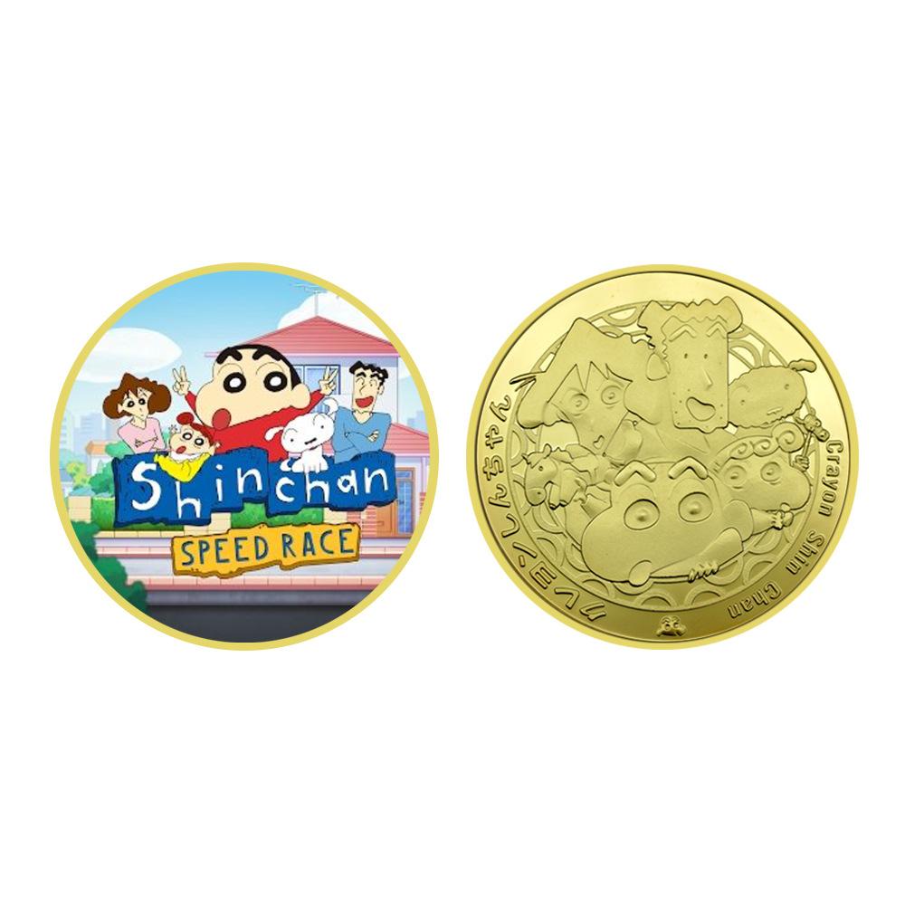 Japanese Anime Children's Cartoon Gold Plated Anime Commemorative Badge, Collect Commemorative Coins Anime Peripherals
