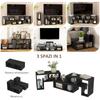 Three-Block Modular TV Stand - Black Wood-Effect