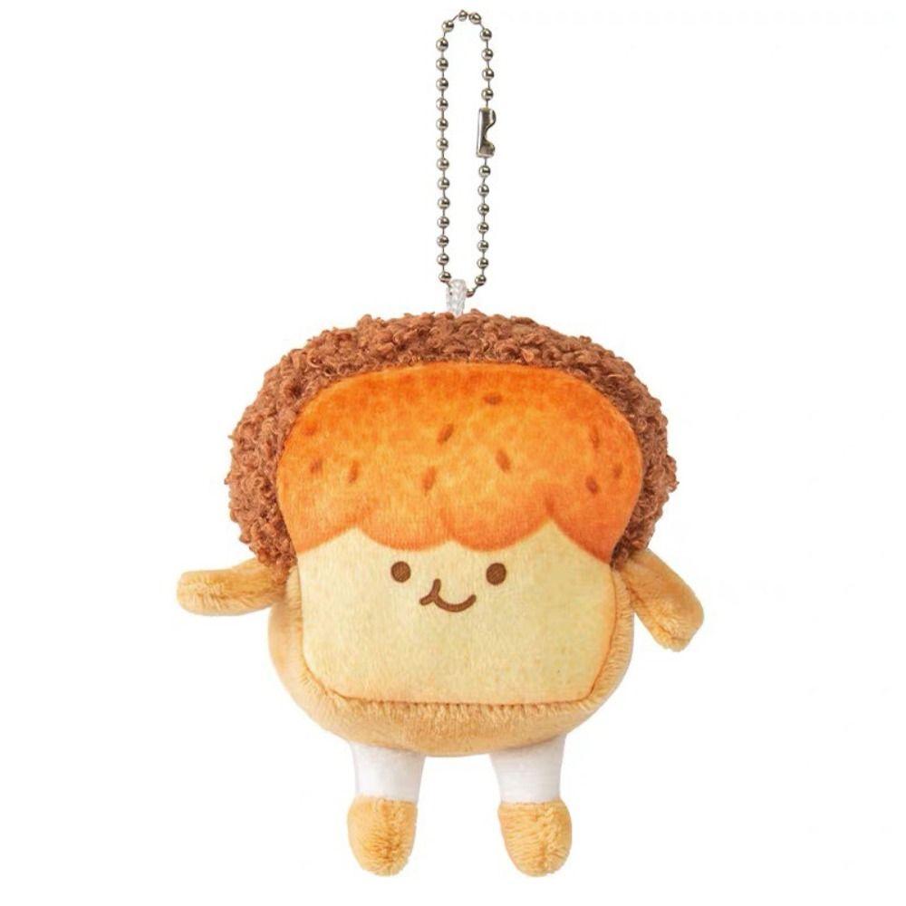 Personality Badge Stuffed Dual-use Expression Brooch Toast Bread Pendant Plush Key Chain Key Charms