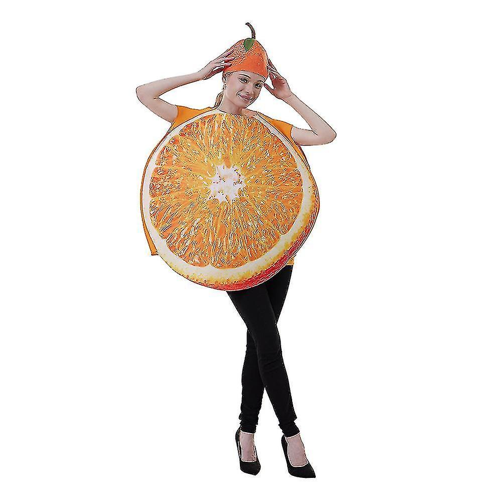 Funny Halloween Orange Fruit Slice Costume For Adults