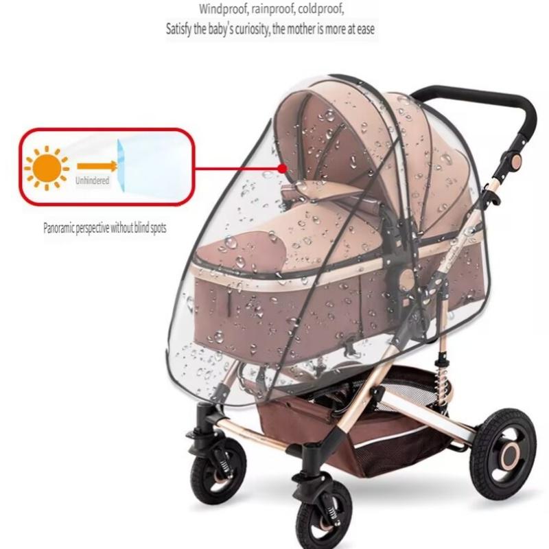Новый универсальный дождевик для коляски, детский автомобильный чехол от непогоды, ветра и солнца, прозрачный дышащий зонт-коляска, дождевик, аксессуары