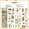 Yuezhen Vintage Retro Waterproof PET Journal Stickers - Die-cut DIY Creative Material