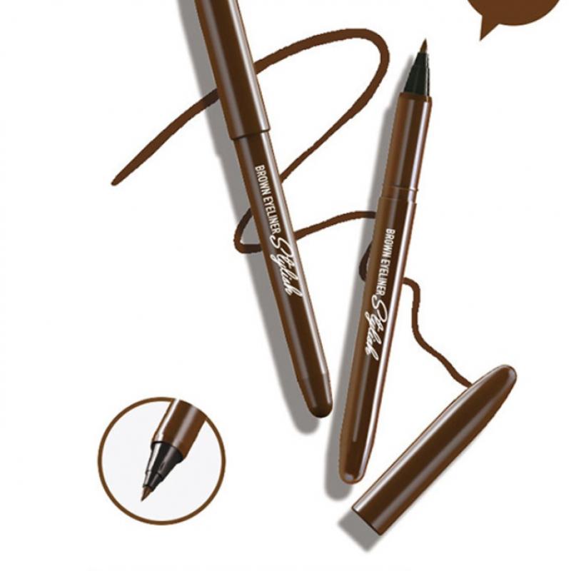 Daiso Стильная подводка-фломастер для глаз Коричневая