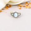 Rainbow Moonstone 925 Sterling Silver Oval Gemstone Boho Style Handmade Ring For Women