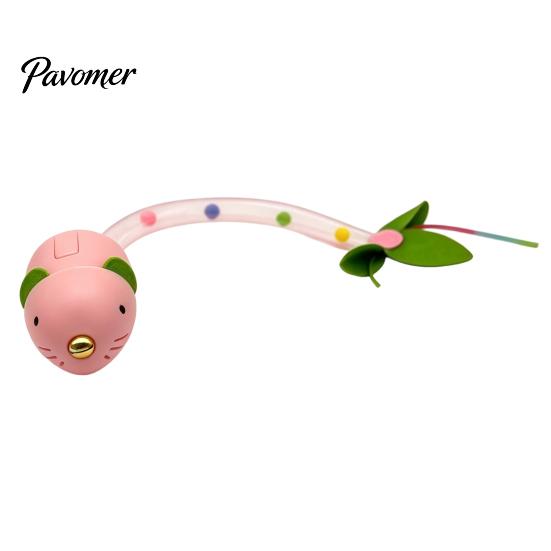 Automatic Cat Toy Rolling Mouse Toy, Interactive with Catnip Compartment, Mesh Scent And Sound Tube Tail, Touch Activated for Indoor Cats Kittens