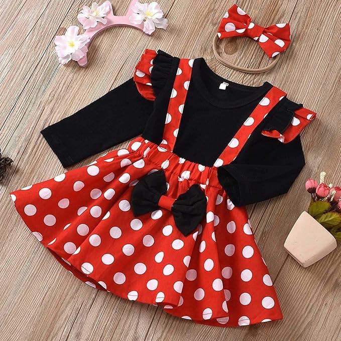 Formemory Mouse Costume for Kids, 4-Piece Set (T-Shirt, Skirt, Hair Accessory, and Bag). Perfect for Halloween, Christmas, or as a Princess, this