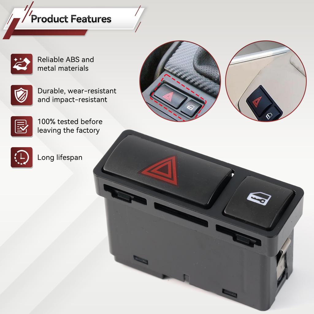 Выключатель аварийной сигнализации Кнопка аварийной вспышки Вкл/Выкл 61318368920 Подходит для BMW 3 серии E46 E53 E85 E86 X5 Z4 M3 325