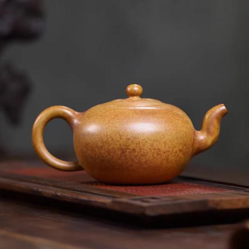 Auspicious Dragon Bone Gold Sand Yixing Zisha Teapot 340cc Large Capacity