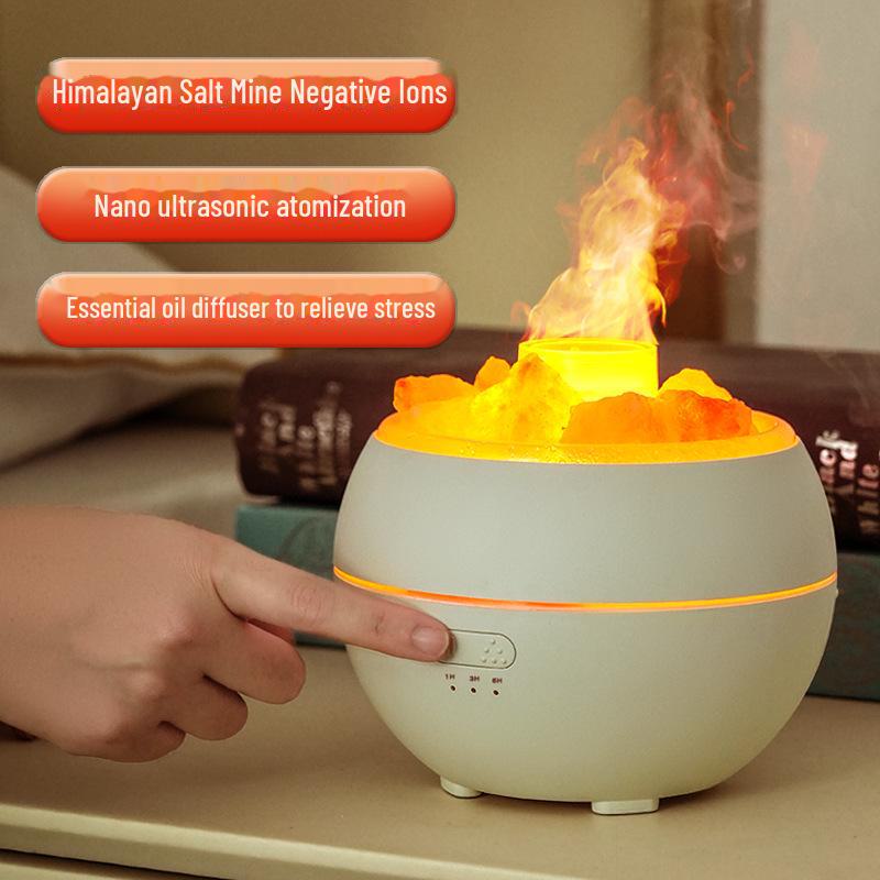 Ультразвуковой увлажнитель воздуха с натуральным соляным камнем и диффузор эфирных масел для дома и офиса