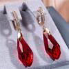 Винтажные серьги-подвески Bohemia Aqua Blue Green Yellow Purple Crystal для женщин, роскошные золотые украшения для свадебной вечеринки, подарки