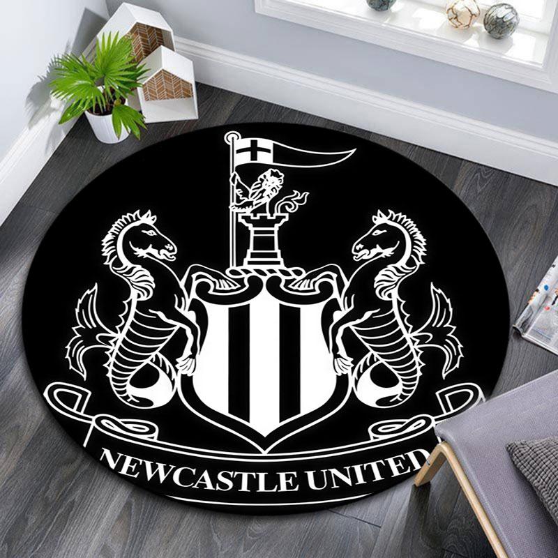 Newcastle United,Round Area Rug,Carpet Rug for Living Room Bedroom Sofa Playroom Decor,Non-slip Floor Mat