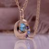 Rose Gold Pendant Necklace Mixed Color Artificial Zirconia Geometric Pendant Necklace Birthday Gift Christmas Gift for Women