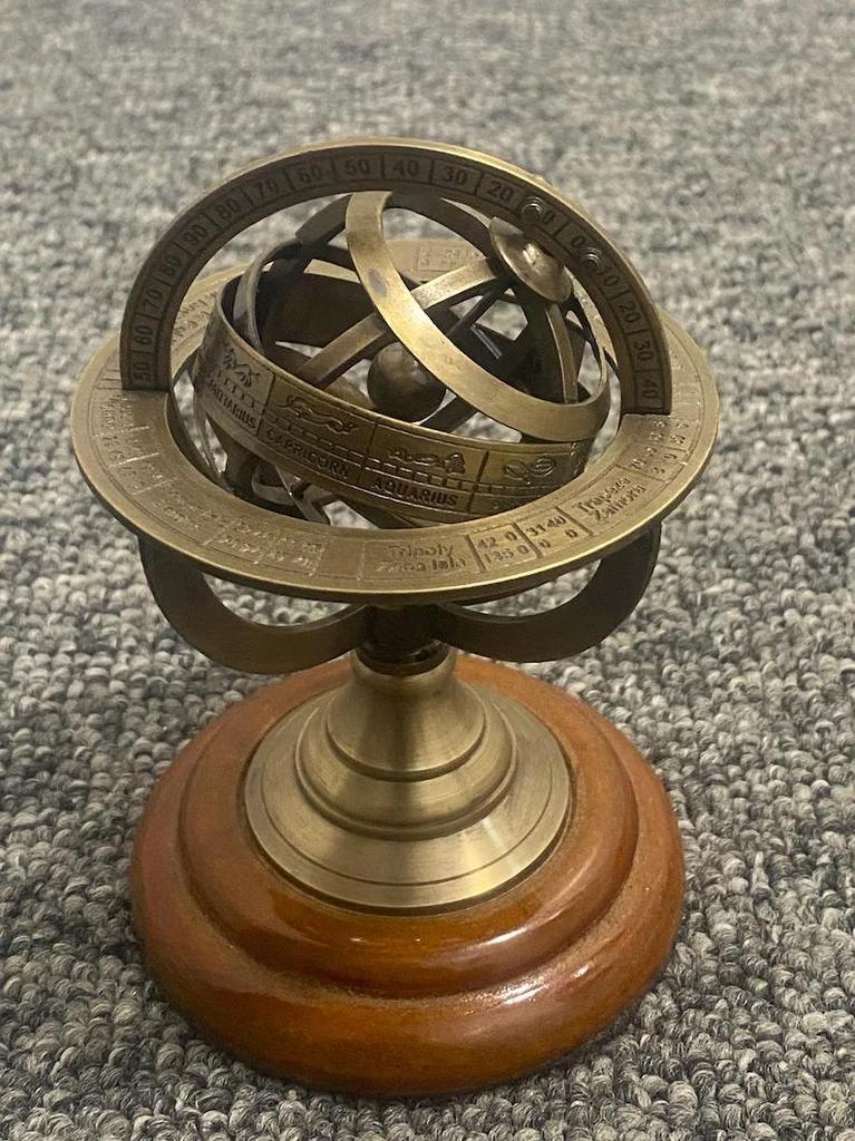 5''Antique Vintage Brass Armillary Sphere Globe Nautical Table Decor"