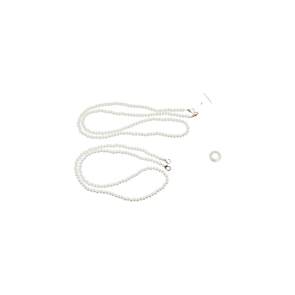 Replacement Long Bag Parts Women Purse Handle Beaded Tote Chain Pearl Bag Chain Pearl Bag Strap