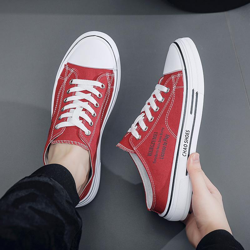 2024 Men's New Casual Canvas Half Slippers Spring and Autumn Men's Outdoor Sports Versatile Casual Shoes Tenis Masculino