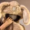 Warm Plush Bunny Scarf Soft Lop Ear Rabbit Hat Fashion   Outdoor