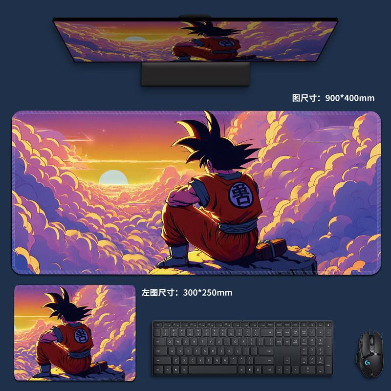 Animation Non-slip Pad Game E-sports Special Table Mat Oversized Dragon Ball Computer Keyboard Pad Son Goku Leather Mouse Pad
