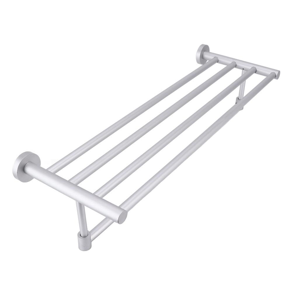 Aluminum Alloy Bathroom Towel Holder Wall Mounted 5 Bar Bath Towel Rack Storage Organizer Shelf