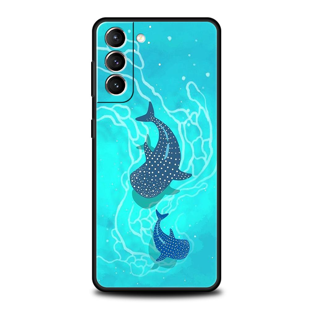 Чехол для телефона 'Плавающий китовый акула в океане' для Samsung Galaxy S25 S24 S23 S22 Ultra S20 S21 FE 5G S10 S9 Plus S10E Мягкая крышка из ТПУ