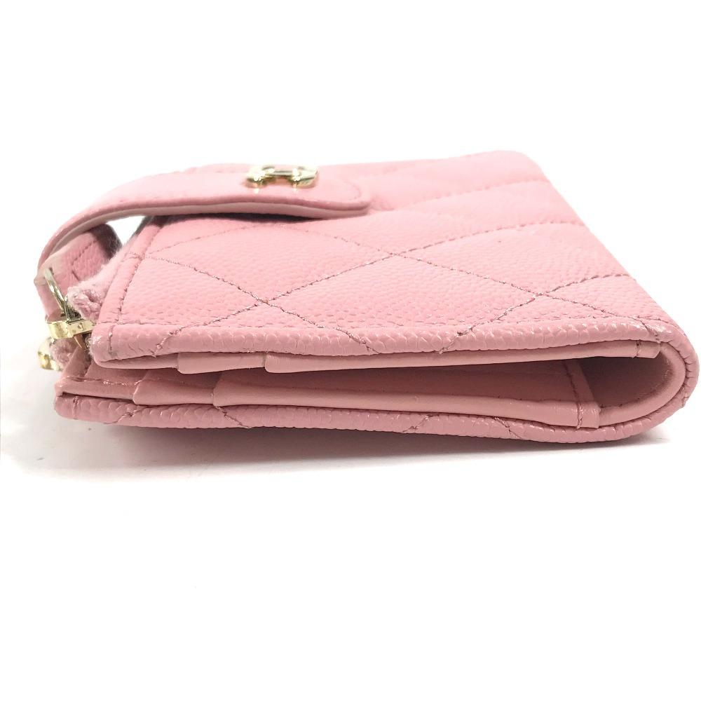 CHANEL  AP1928 CC Logo Quilted Matelasse Double Zip Card Case Compact Wallet