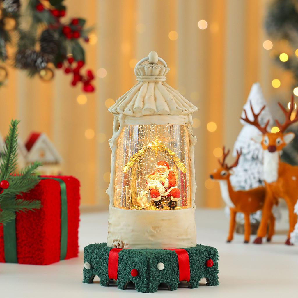 Christmas Crystal Music Box With Snowman Scene For Festive Tabletop Ornament