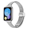 For Xiaomi Smart Band 8 Pro Watch Band Herringbone Milanese Stainless Steel Silver Wrist Strap
