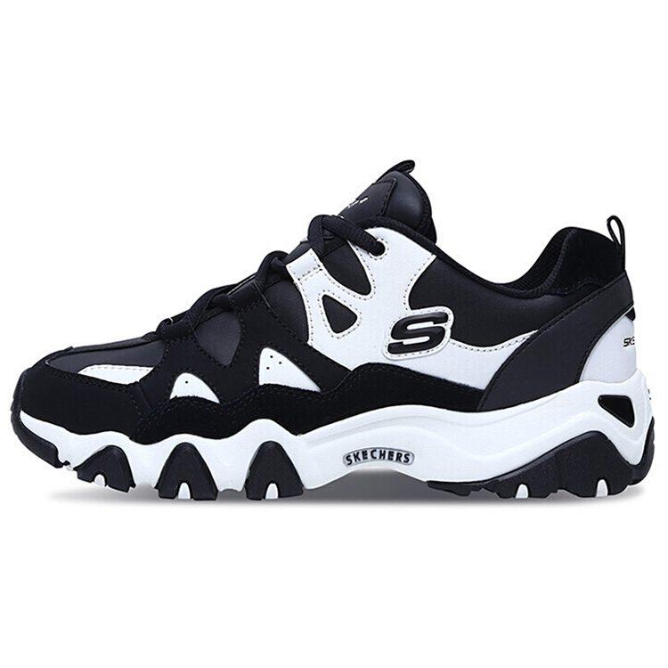 Skechers D'Lites Low Top Daddy Shoes Black/White Women's 88888112-BLK
