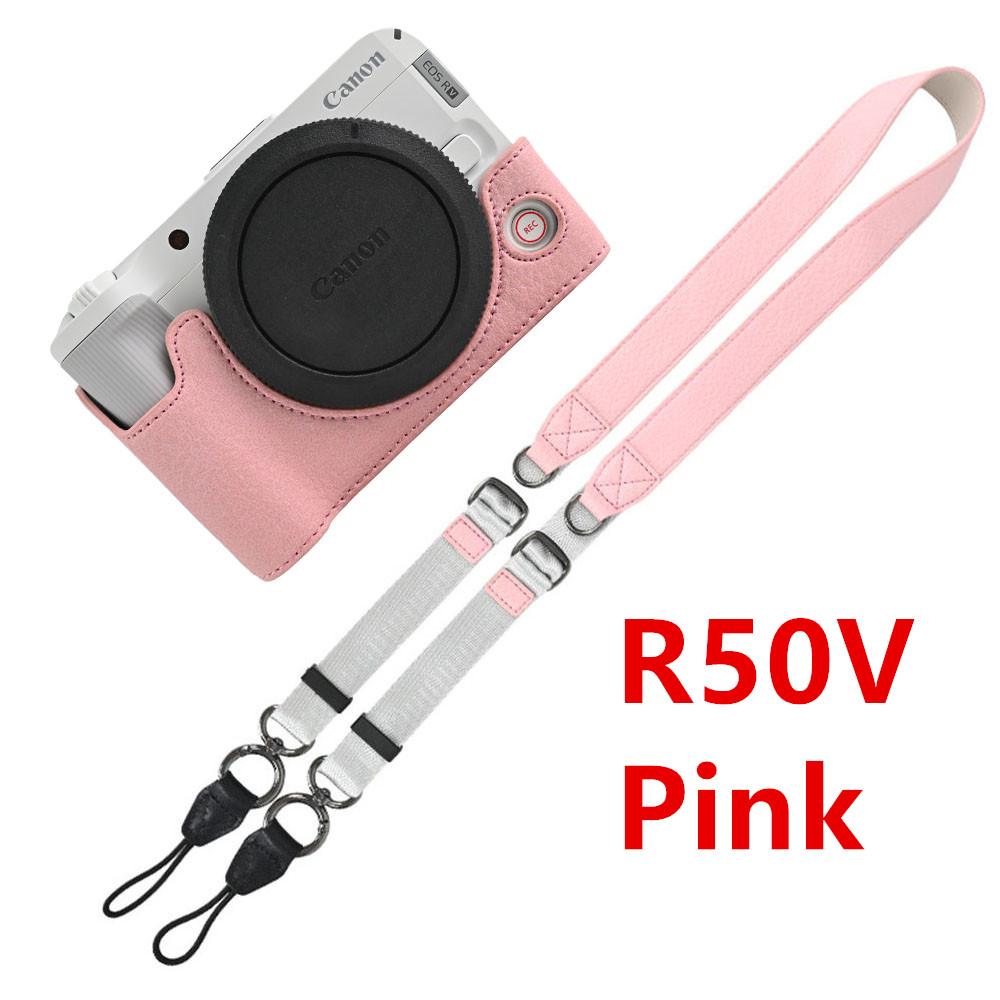 Получехол для камеры из ПУ кожи личи для Canon EOS R50V R50 R100 R8 R10 R5 R5II R6 R6II 200D 200DII SX70HS, чехол с плечевым ремнем