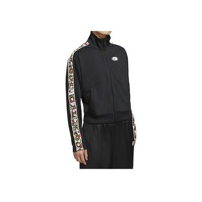 Куртка с воротником-стойкой с цветочным принтом Женские куртки Черные CZ1447-010