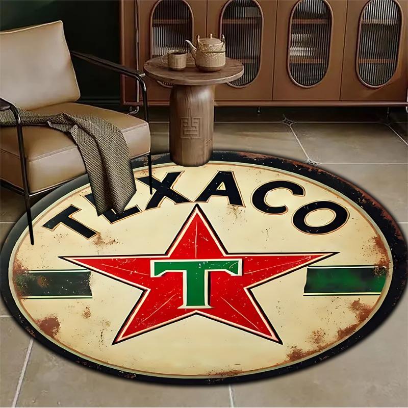 1 шт. Ковер с узором Texaco Круглый Большой Ковер для Гостиной Спальни Офиса Террасы Добавление и Украшение для улицы