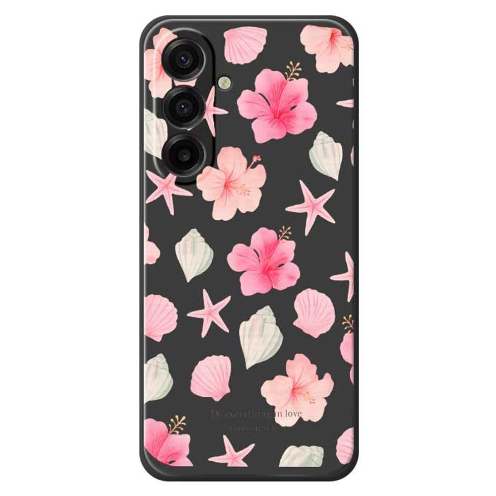 For Samsung Galaxy A17 5G Case Shell Peach Blossom Pattern Printing Straight Edge TPU Phone Back Cover