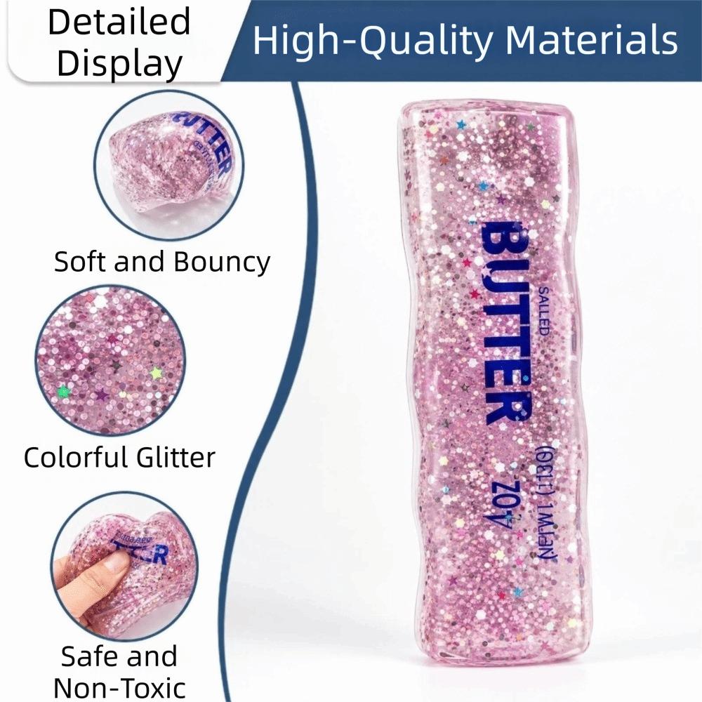 Glitter Butter Stick Squishy Toy Slow Rising Fidget Toy Butter Stick Squeeze Toy Anti-Anxiety