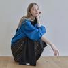 Wool knit muffler - BLACK