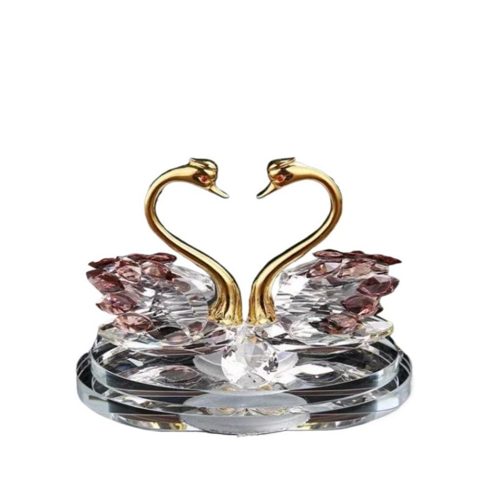 - Украшенные кристаллами Фигурки Лебедей Изысканное Хрустальное Украшение для Дома Стеклянные Лебеди Салон Автомобиля