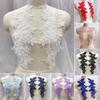 1 Pair Lace Fabric Patch Applique Flower Wedding Lace For Costume Dress Decor Patch