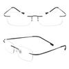 Металлическая безрамная оправа, очки для чтения с защитой от синего излучения, очки для дальнего зрения, очки для пресбиопии