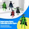 1 Set Warrior Robot Action Figure with Accessories Multi-jointed Movable 3D Printed Robot Model Articulated Dummy Figurine Decoration Kids Adults Gift