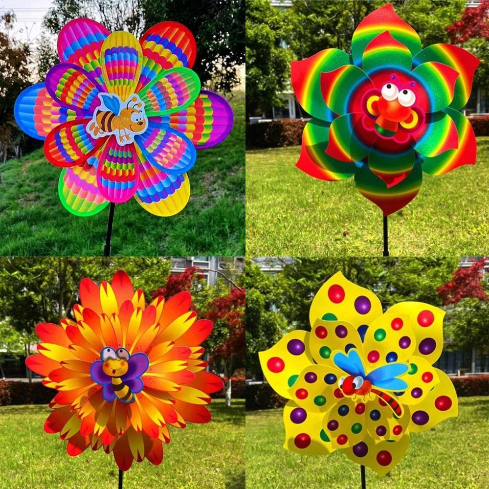 Двух/Однослойная детская подсолнух-вертушка Декор для вечеринки на открытом воздухе, пикника