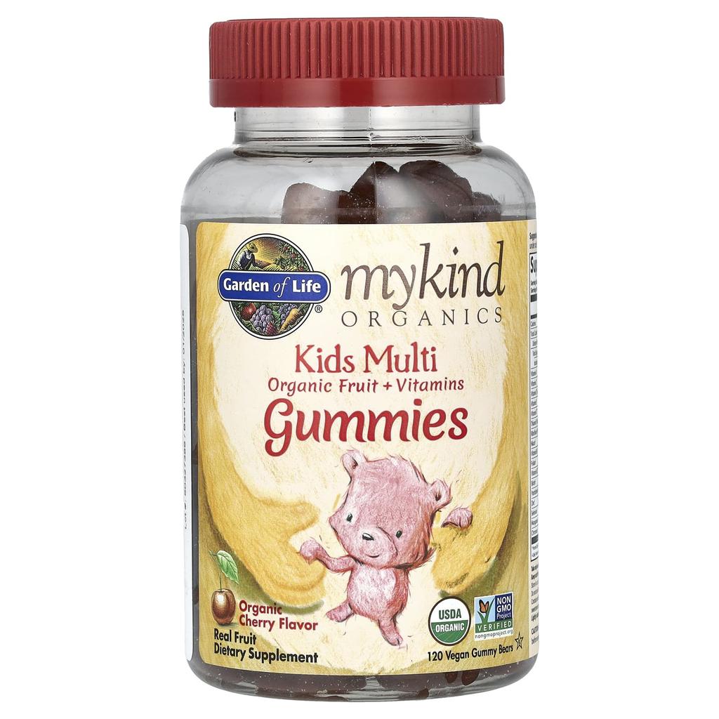 Garden of Life, MyKind Organics, детский мультивитаминный комплекс, органический вкус вишни, 120 веганских жевательных конфет