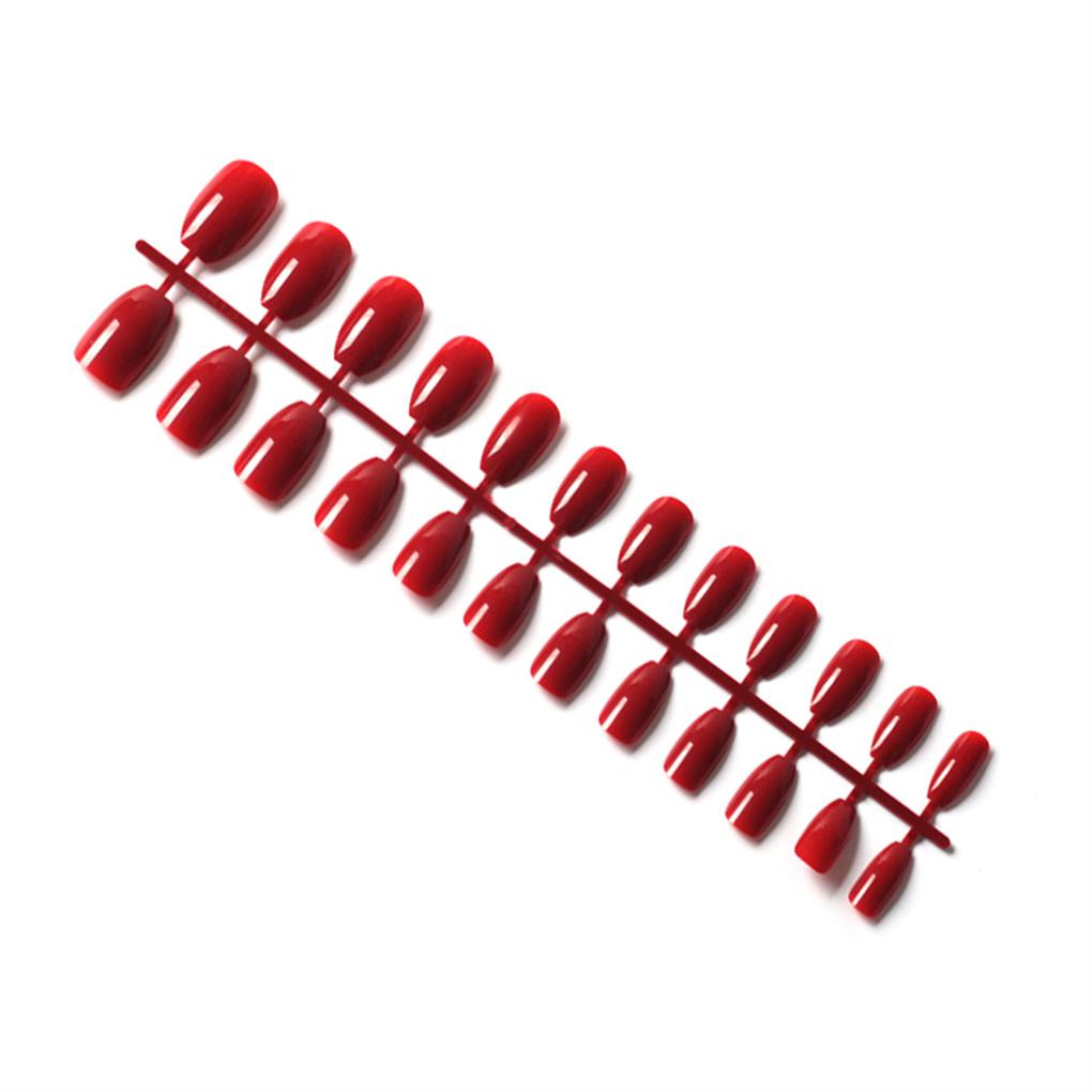 Pack of 24 Short Ballerina Safe Scratch-resistant Coffin False Nails French Style DIY Graceful Personality Acrylic Nail