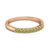 Peridot Round Half Eternity Ring - Sterling Silver Rose Gold Vermeil